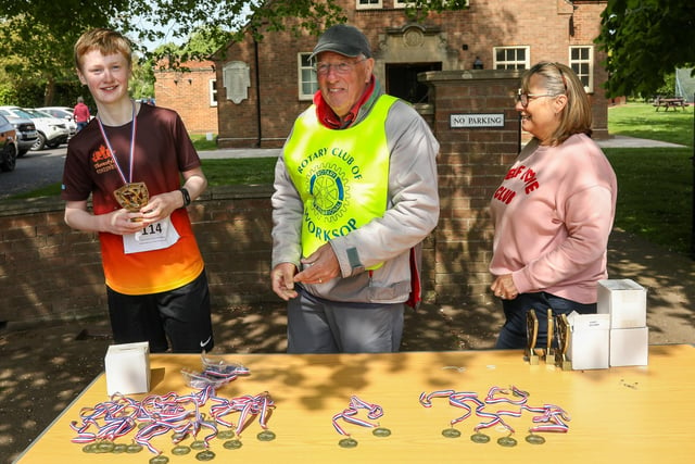 The medals were handed out by volunteers from the Rotary Club of Worksop and the Worksop Dukeries Rotary Club.