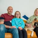 From left, Iain, Eliza, Kayleigh and Bella McDonald with their dog, Captain.