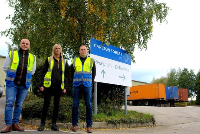L-R: Alistair Plant, Business Development Manager; Lisa Tomlinson, Head of Operations; Adam Jones, Managing Director – all at Carlton Forest 3PL 
