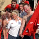 Worksop Town Centre. Patrols with police during crucial World Cup match. Picture: England fans in despair over the scoreline at Liqourice Gardens in 2010.