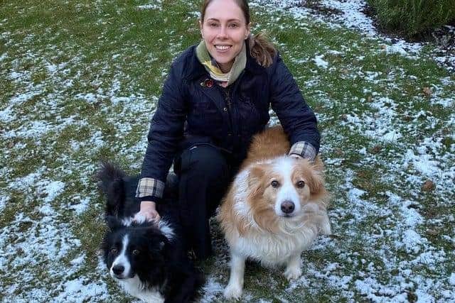 Nottinghamshire's Police and Crime Commissioner Emma Foody with her two dogs.