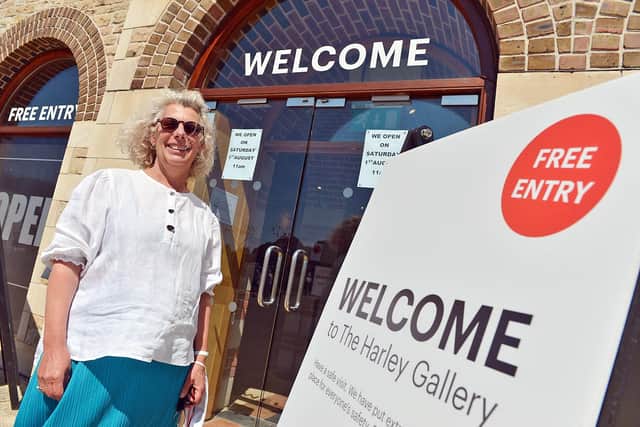 Harley Gallery exhibition opens after lockdown. Lisa Gee the Director of the Gallery.