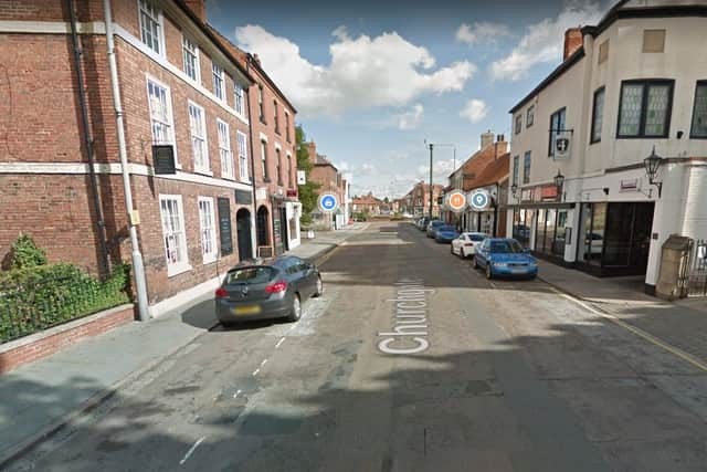 The incident happened in Churchgate, in Retford on Saturday night.