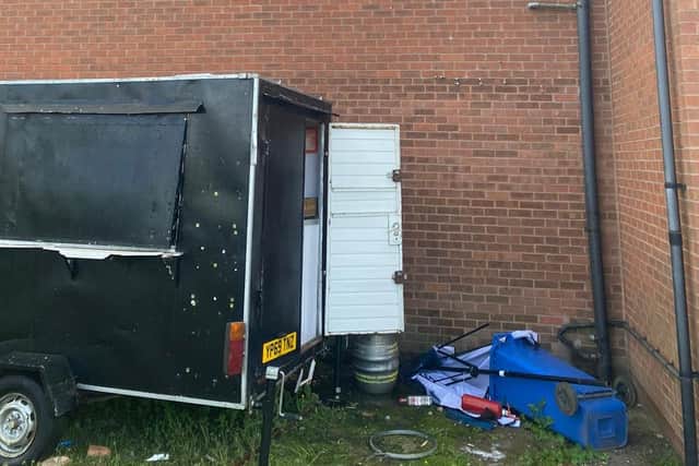The rugby club's mobile food van was also broken into.