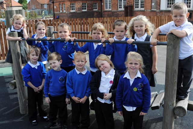 Some of these pupils at Dyscarr Primary School, Langold look a little unsure when asked to smile in 2010.