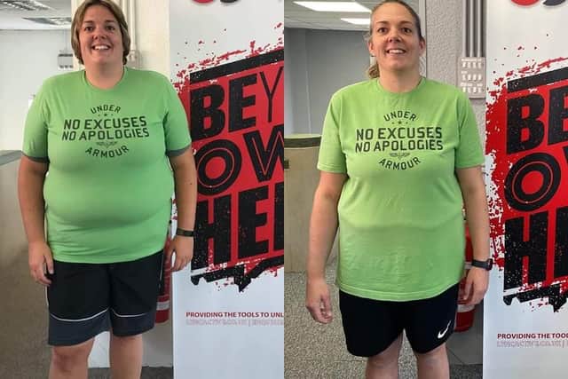 Sarah Illingworth before and after hitting the 30kg weight loss milestone during her weight loss journey.