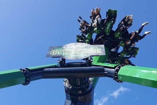 The theme park recently unveiled their new thrill seeker ride 'The Gyrosaur'.