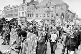 Miners' strike demonstration in 1984.