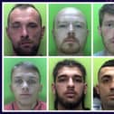 The faces of robbers who have all been jailed in Nottinghamshire this year. Photo: Nottinghamshire Police