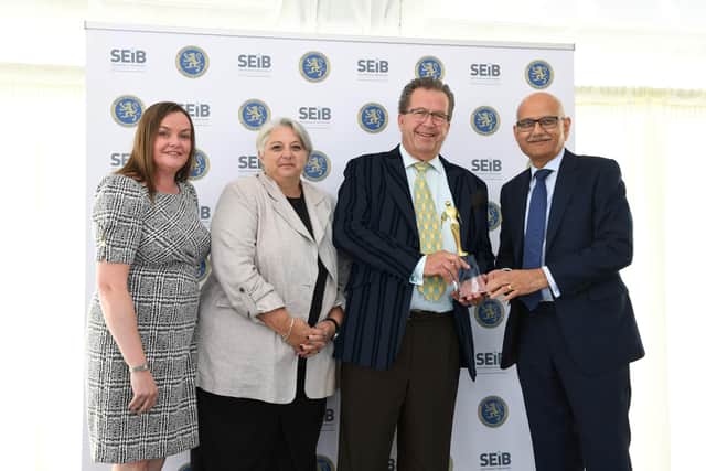 From left, SEIB chief executive officer Suzy Middleton and NAFD president  Kate Edwards, Nigel Lymn Rose, chairman of AW Lymn, and SEIB chief operations officer Bipin Thaker.