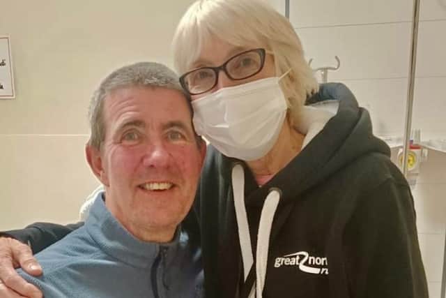 Rik and Linda reunited at hospital in Sheffield after Rik was sound after going missing for two days.