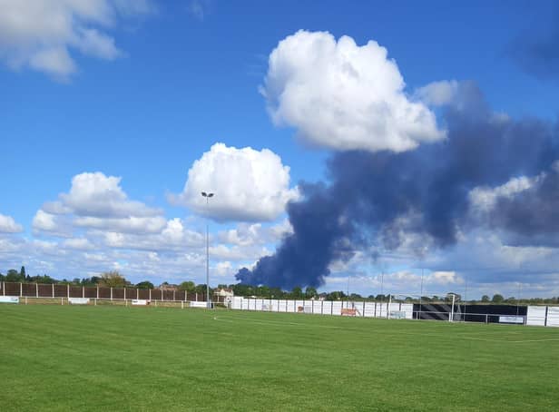 The tyre fire in Ranskill can be seen from surrounding areas. Credit: Alan Scott