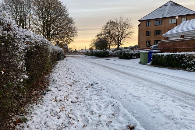 Icy roads were a problem for drivers on Monday morning. Windsor Close, Walton, Chesterfield, looked treacherous first thing.