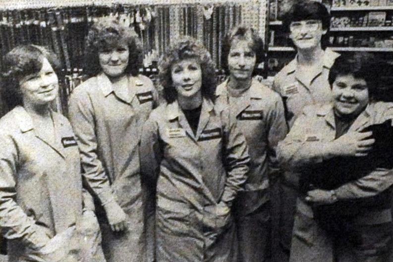 Staff of Middleton's, Worksop, pictured for the Worksop Trader in 1984: from left, Kim Laking, Julie Simpson, Janet Taylor, Kath Shooter, Tracey Lister and Christine Wood. Middleton's, a local institution with a legacy spanning over 150 years, had been associated with the Middleton family since 1855, initially as a flour mill, then a flower and seed shop, before flourishing into a pet and garden supplies business. The shop shut down in February 2013 due to difficulties in the local economy.