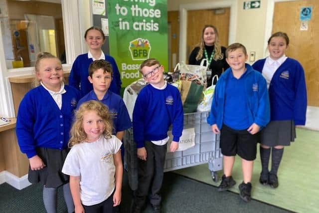 Students, and their families, at Norbridge Academy donated items to Bassetlaw Food Bank.