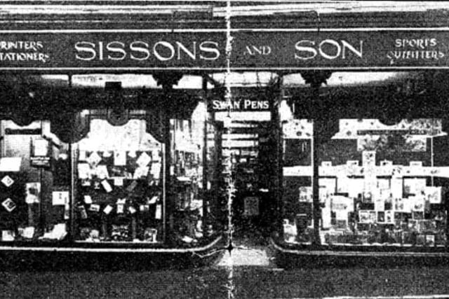 This photograph, dating from 1934, appeared in a Christmas advert in the Worksop Guardian for Sissons and Son - located at 31-33 Bridge Street. It is not known exactly when the store closed, but it was more recently a newsagent.