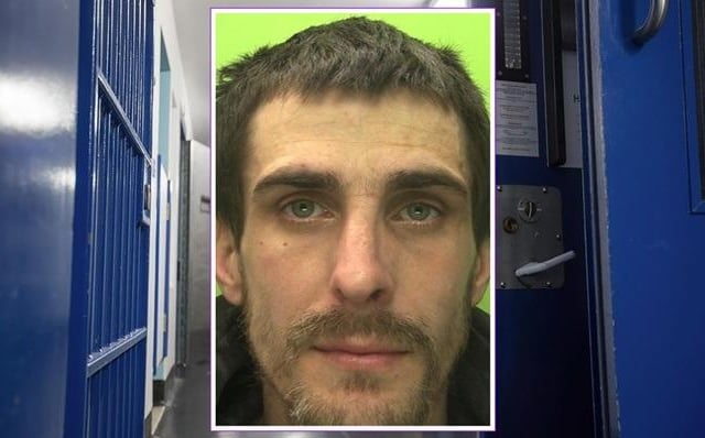 Kyle Smith, 36, of no fixed address, pleaded guilty to seven shop thefts and assault. He was jailed for 26 weeks. (Picture: Nottinghamshire Police.)