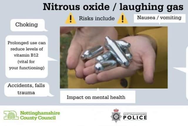 The dangers of Nitrous Oxide or 'laughing gas'.