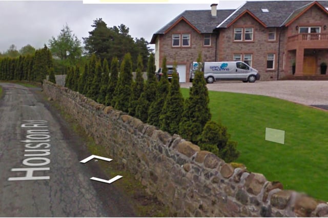 Seventh on the list of Scotland's most expensive streets in Houston Road, Kilmacolm. The postcode is within the Inverclyde East ward/electoral division, and the average property price is £1,581,560.