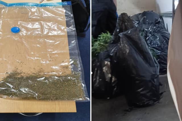 Two men have been arrested after officers pulled over a van filled with drugs