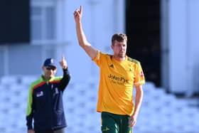 Superb death bowling by Jake Ball helped Notts Outlaws secure a tie at Lancashire. (Photo by Laurence Griffiths/Getty Images)