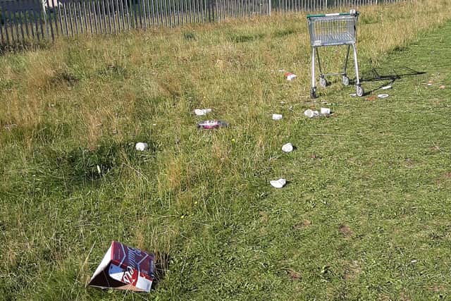 The walker said he was 'concerned' about the amount of litter left on the course.