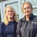 Tracy O'Keefe (right) raised her concerns with Bassetlaw Council deputy leader Coun Jo White (left), after being taken to Chesterfield Hospital.