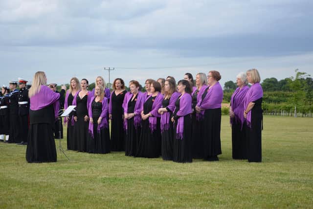 The Military Wives Choir performed a poignant tribute to mark 40 years since the Falklands War