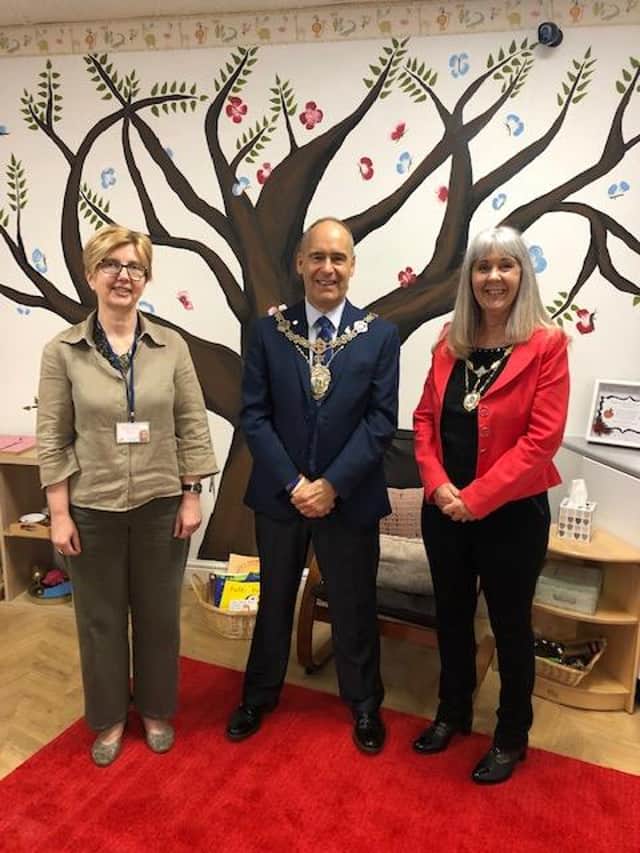 Worksop Mayor and Mayoress Tony and Julie Eaton at the nursery open day.