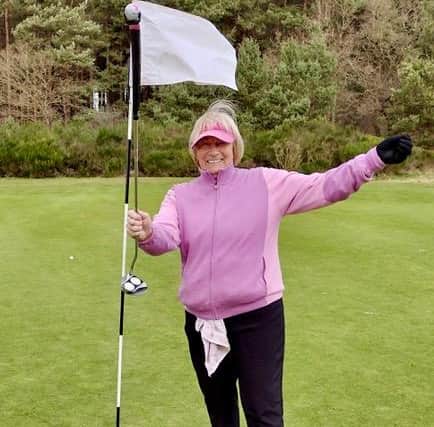 Beryl Marsh founder member of College Pines Golf Club Worksop scores her first hole in one