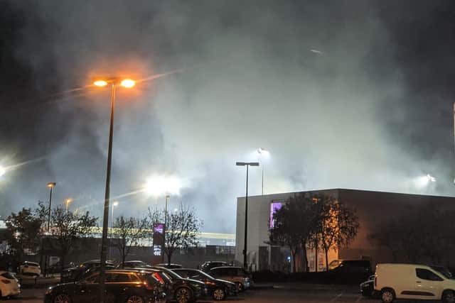 Photo of the smoke from the fire on Sandy Lane, Worksop on September 29.