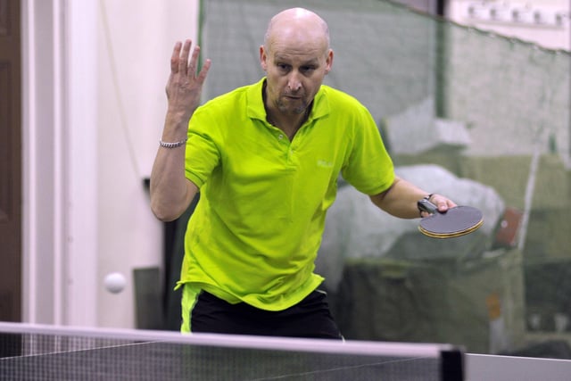 Worksop and District Table Tennis League Division 1 match. Pictured is Chris Cattell