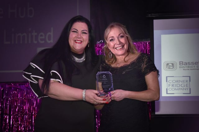 Performance Hub Theatre School Ltd were judged the winners of the new Bounce Back Award, presented by Beverley Alderton-Sambrook, head of regeneration services of award sponsors Bassetlaw District Council.
