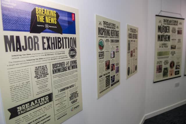 Breaking News exhibition at Worksop Library.