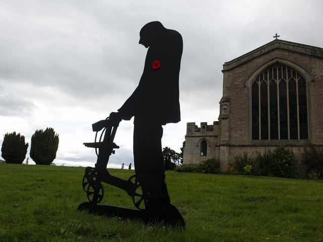 The displays to commemorate our fallen soldiers are put out every year throughout the village.