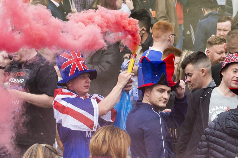 Rangers fans gather at George Square