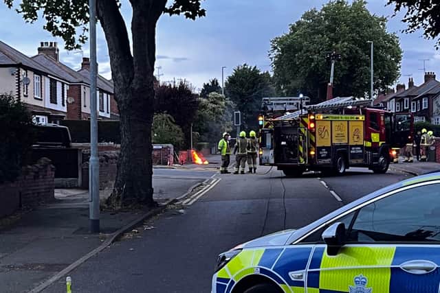 The incident was attended by crews from Worksop Fire Station, Nottinghamshire Police, and Western Power. Credit: Shaun Morris