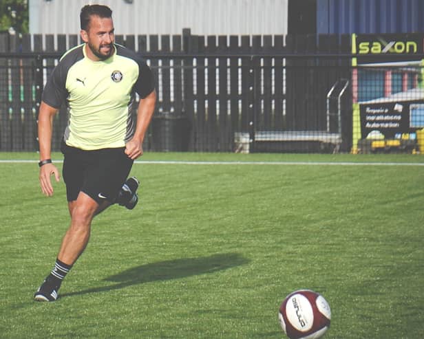 Mark Whitehouse joins in the team's ball work in pre-season. Pic by Lewis Pickersgill.