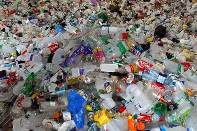 Stock photo of plastic waste at a recycling plant. Credit: PA
