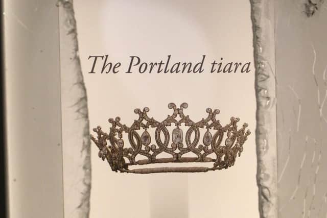 The exhibition includes the case from which the famous Portland Tiara was stolen