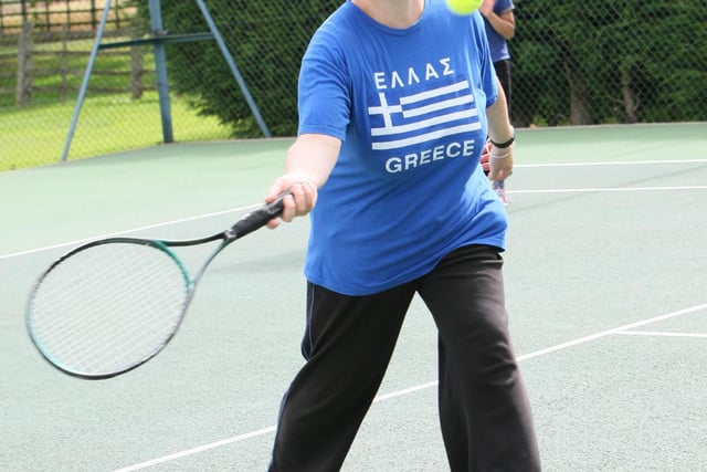 Debbie Rogers at a Play Tennis Day at Welbeck Tennis Club, Holbeck Woodhouse.