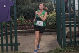 Pam Brooks in action for Worksop Harriers at Round Rotherham.