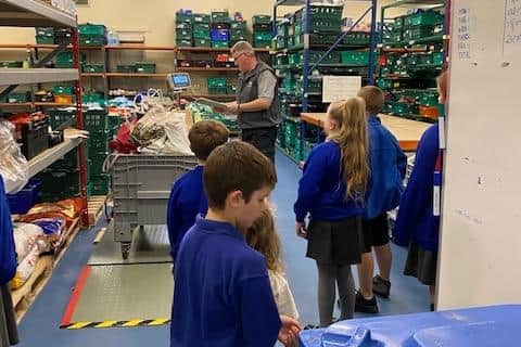 Students were given a tour of Bassetlaw Food Bank by manager Robert Garland.