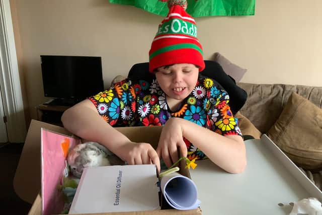 Fourteen-year-old Kian Critchley, who has a life shortening condition and has been visiting Bluebell Wood for respite care since the hospice opened, was over the moon to receive his spring surprise.