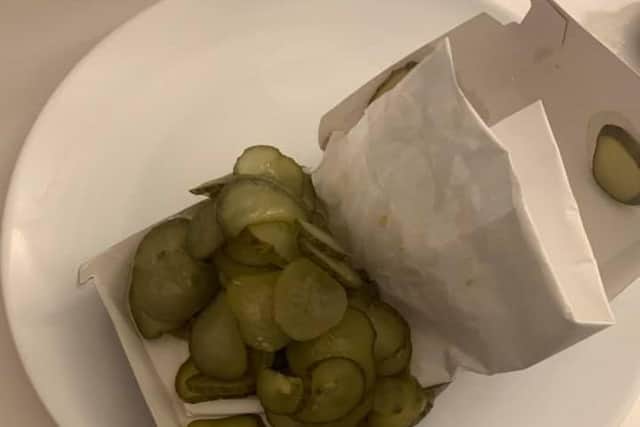 Ash Greenwood was “shocked” as he opened the £4.79 meal to find the nuggets box filled with the sliced pickled cucumbers instead of tasty deep-fried chicken pieces