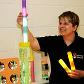 Kim Wolverson, founder of Sensory Wonder, with specialist play equipment