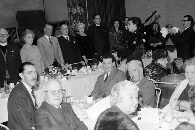 The Men's Association Burns Supper at Craiglockhart Parish Church in 1964.