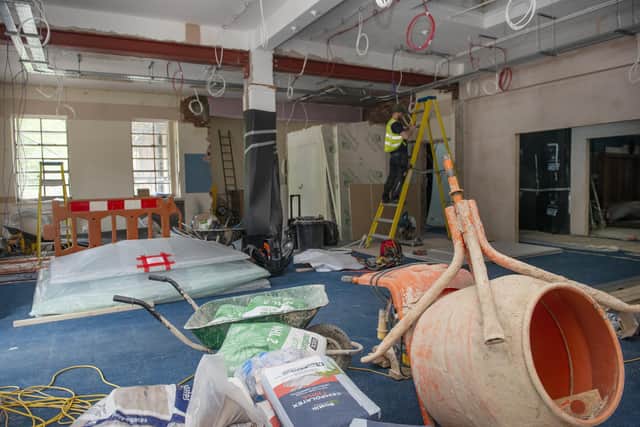 Progress of building work at the Aurora Wellbeing Centre,  the new cafe area