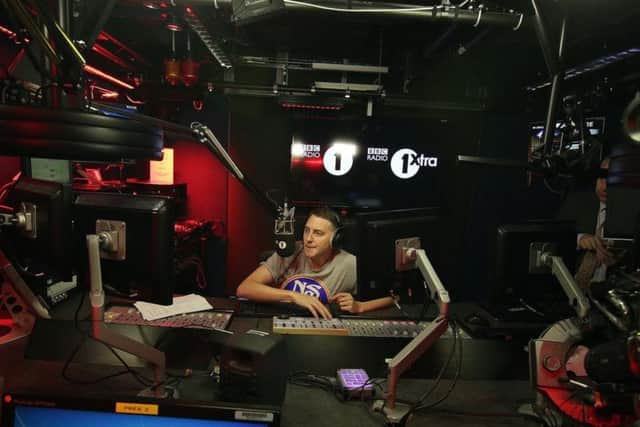 Toddla T gets to work in his BBC Radio 1 studio at Broadcasting House. Photos: Glenn Ashley