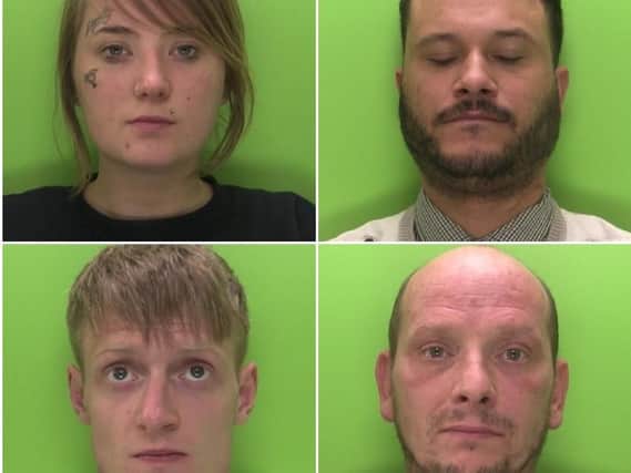 Four people have today been jailed after a robbery where a man was attacked with an axe at his home in Worksop